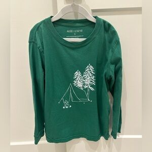 Mustard and Ketchup Kids Green Camping Long Sleeve Shirt